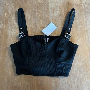 H&M black crop tank top size (S) Never worn